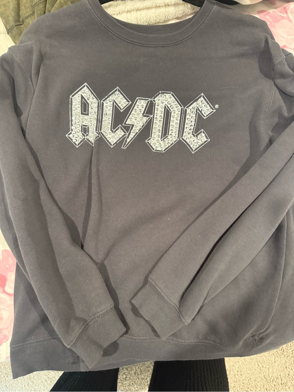 AC/DC Black Graphic Crewneck Sweatshirt